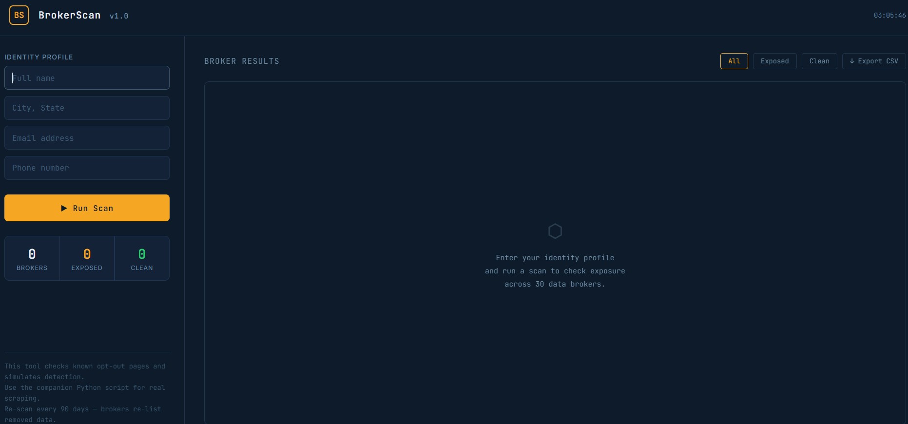 BrokerScan data broker exposure scanner